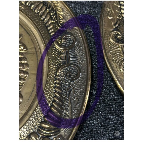 Luxurious Gold Charger Plates Set of 2 Antique Design 14" Dinnerware Table Decor - Picture 2 of 11